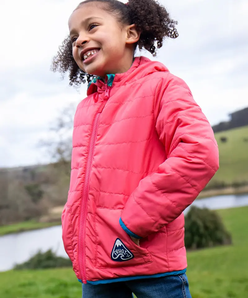 Frugi Reversible Toasty Trail Jacket - Wild Woods / Tulip 3