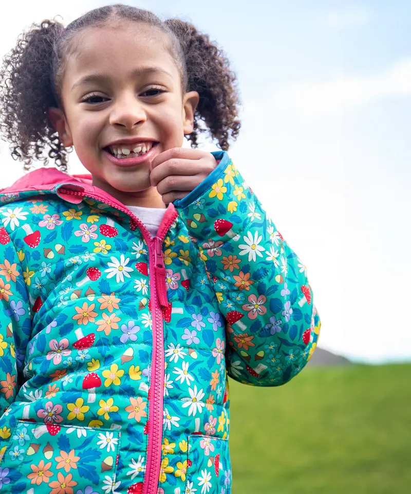 Frugi Reversible Toasty Trail Jacket - Wild Woods / Tulip 4