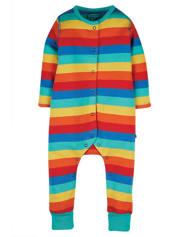 Frugi Riley Romper - Rainbow Stripes 1
