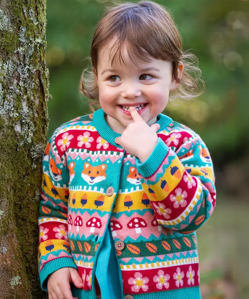 Frugi Robyn Fair Isle Cardigan - Fox 2