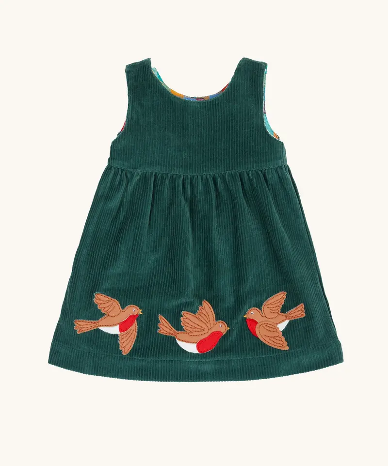 Frugi Rosalie Reversible Dress - Holly / Rainbow Check 3