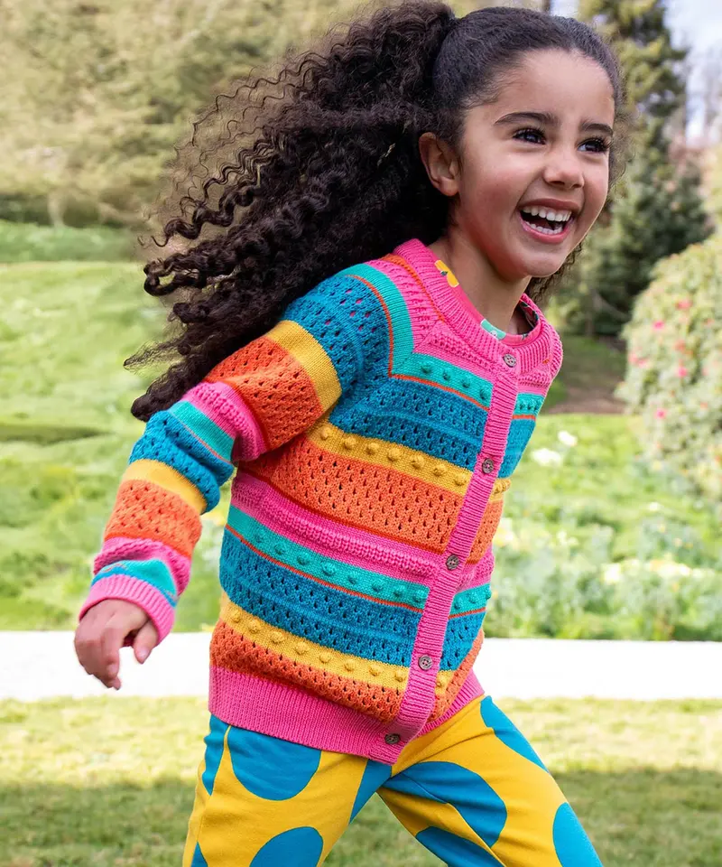 Frugi Rowe Knitted Cardigan - Rainbow 2