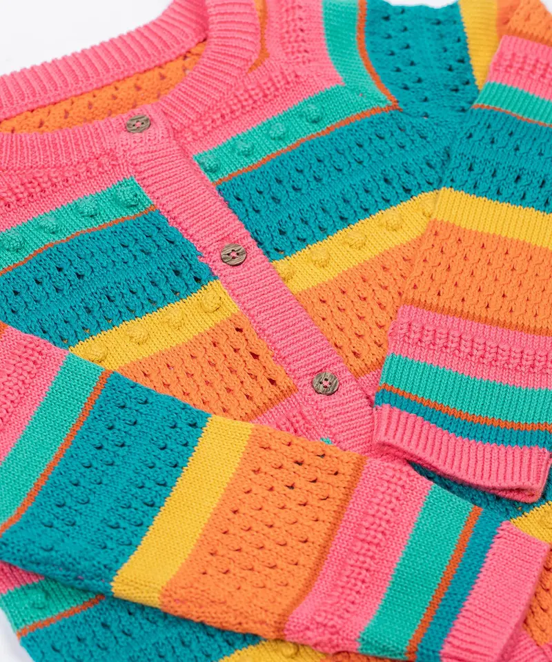 Frugi Rowe Knitted Cardigan - Rainbow 4