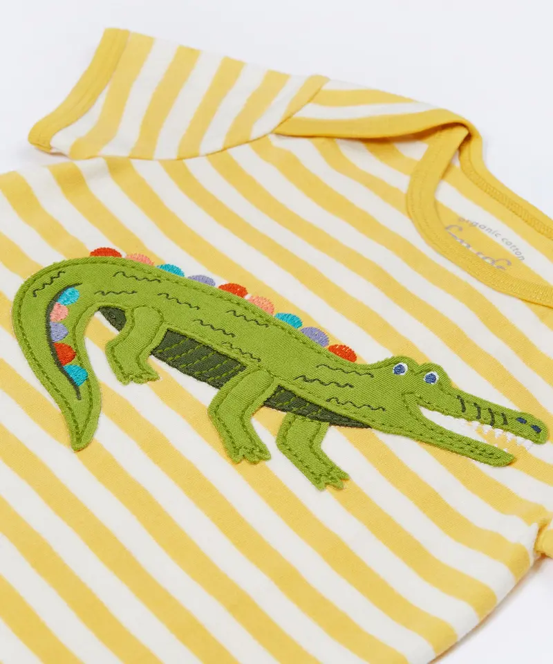 Frugi Rue Romper - Crocodile 2