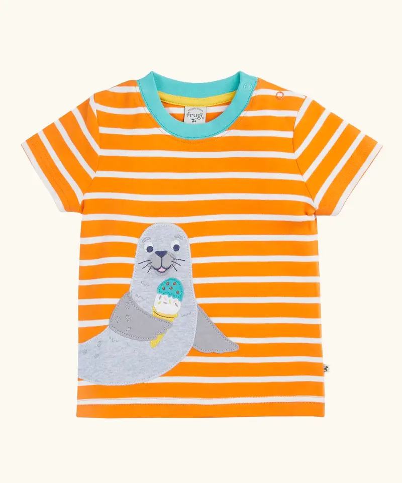 Frugi Scout Circular T-Shirt - Spark Breton / Seal 1