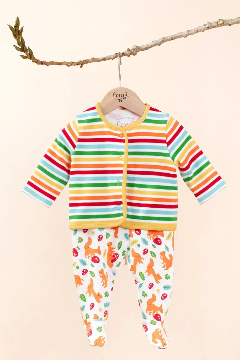 Frugi Scrumptious Babygrow Gift Set - Squirrel Friends 2