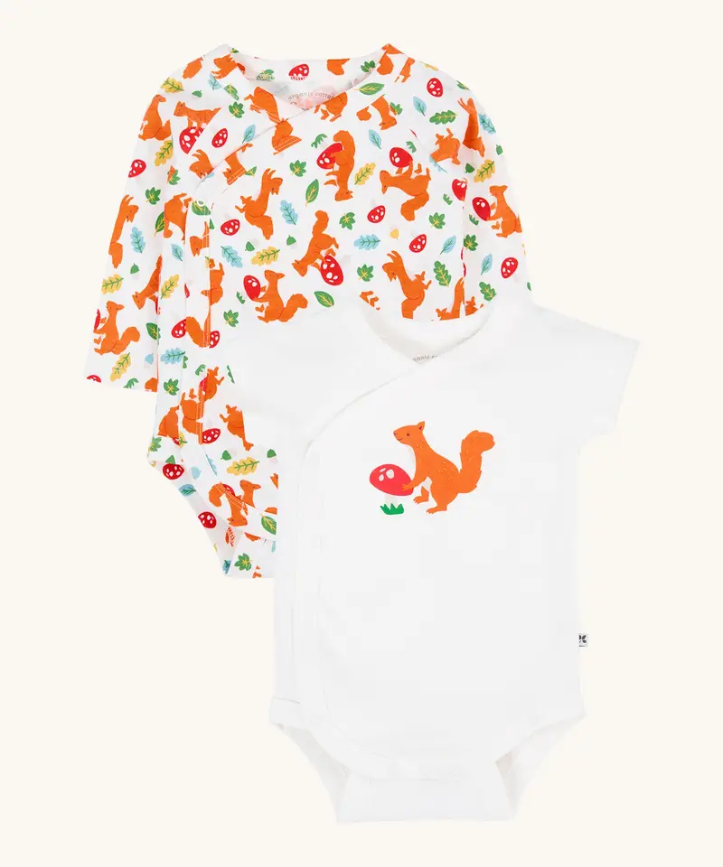 Frugi Shay Body 2-Pack - Squirrel / White 1