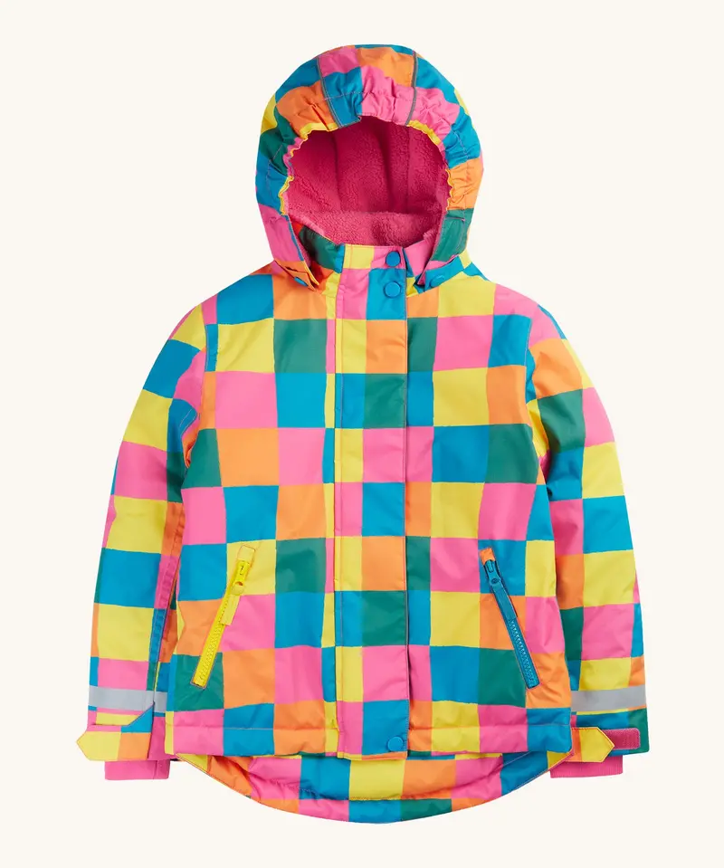 Frugi Snow & Ski Coat - Rainbow Check 1