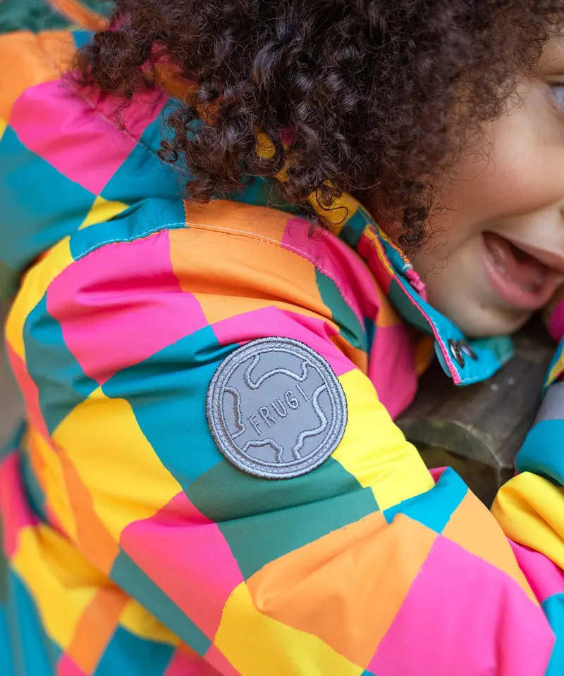 Frugi Snow & Ski Coat - Rainbow Check 3