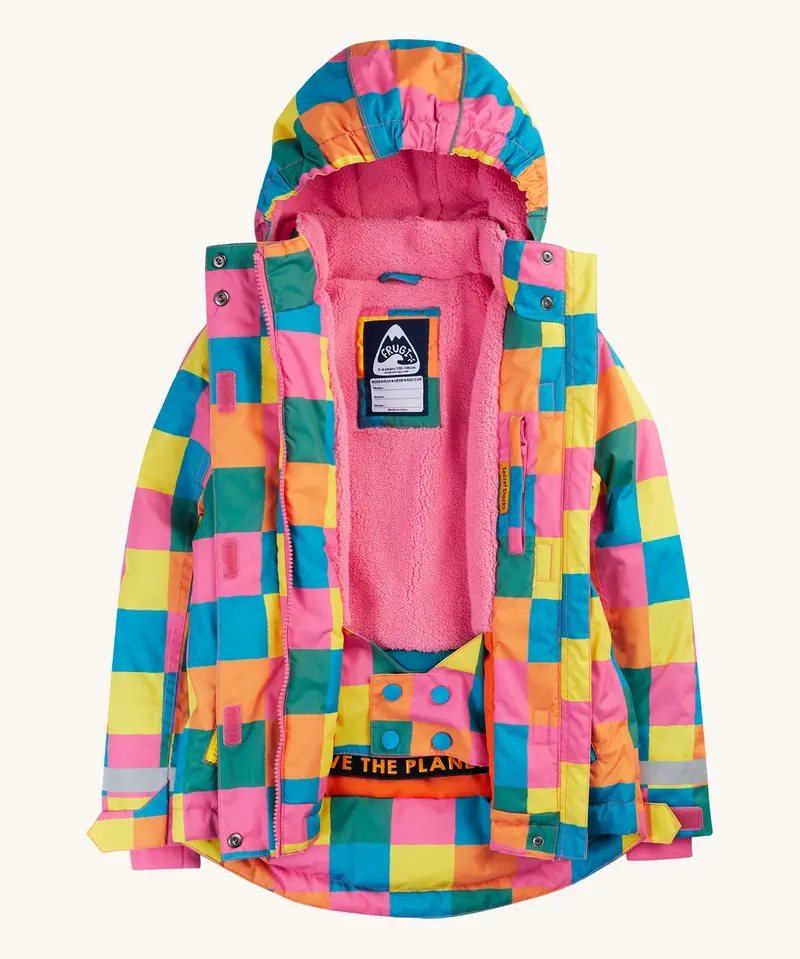 Frugi Snow & Ski Coat - Rainbow Check 8
