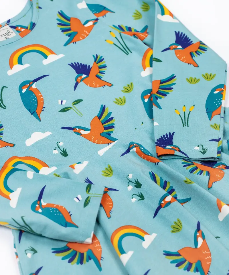 Frugi Sofia Skater Dress - Kingfisher Skies 3