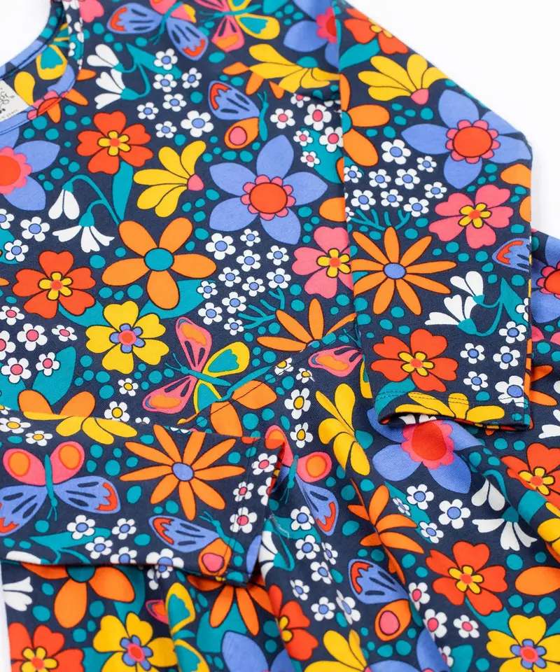 Frugi Sofia Skater Dress - Navy / Retro Floral 3