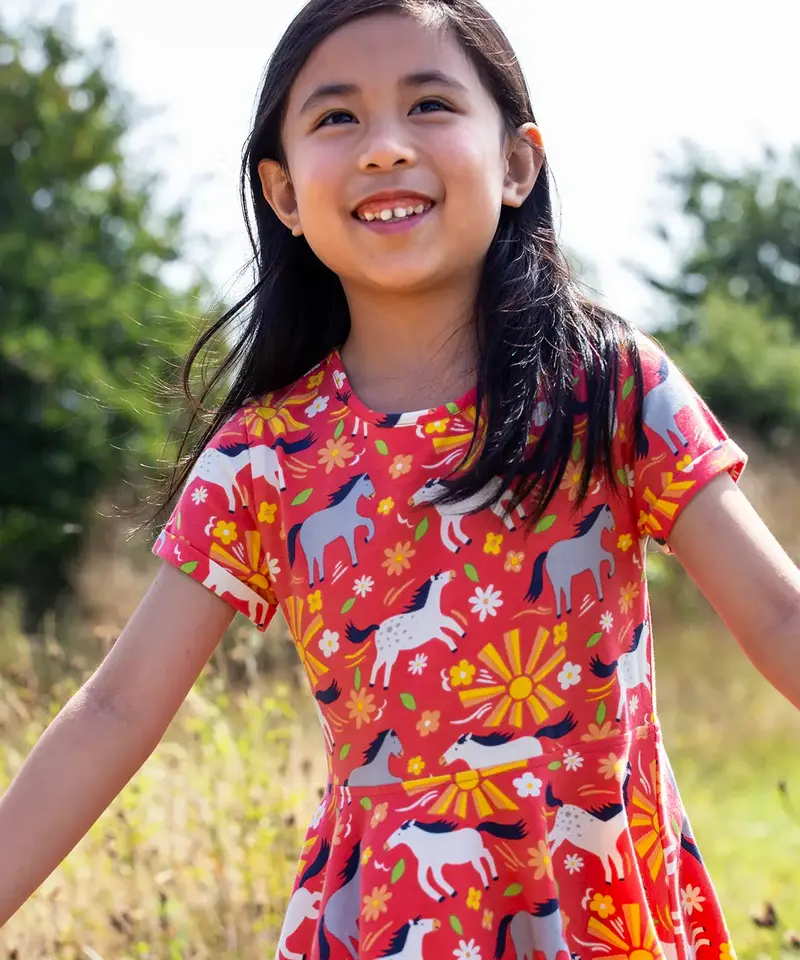 Frugi Spring Skater Dress - Sunshine Ponies 3