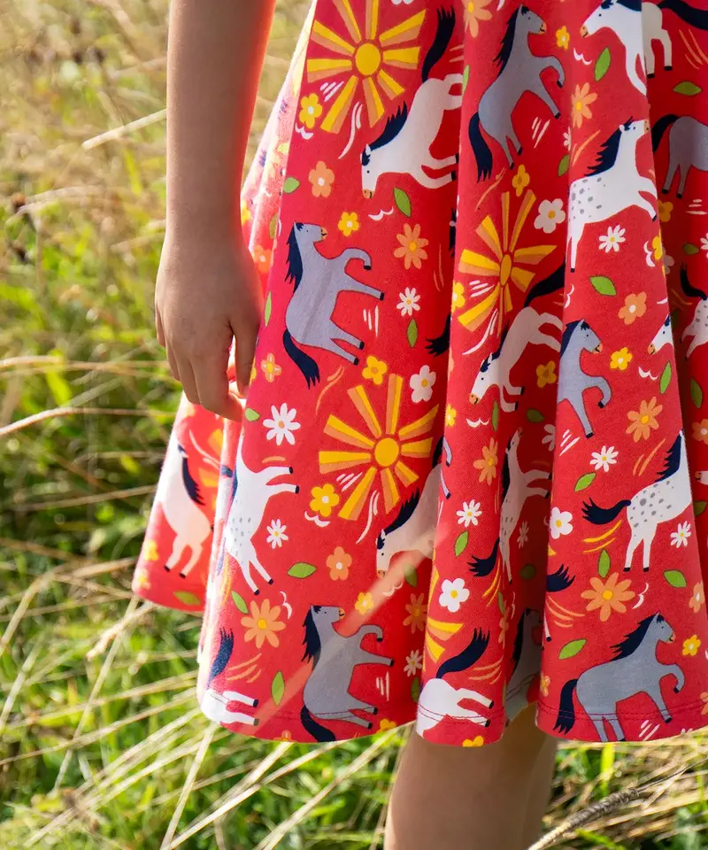 Frugi Spring Skater Dress - Sunshine Ponies 4