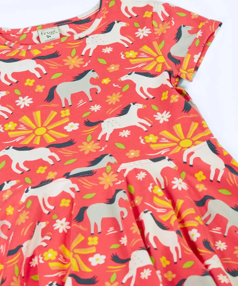 Frugi Spring Skater Dress - Sunshine Ponies 5