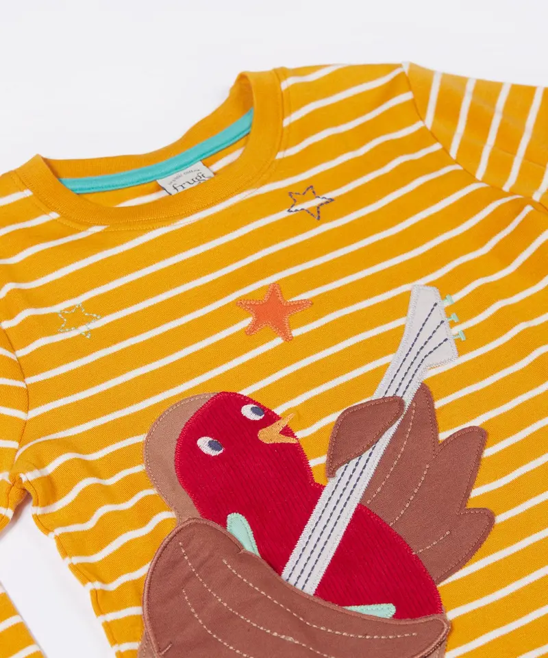 Frugi Summit Circular Top - Gold Rockin' Robin 3