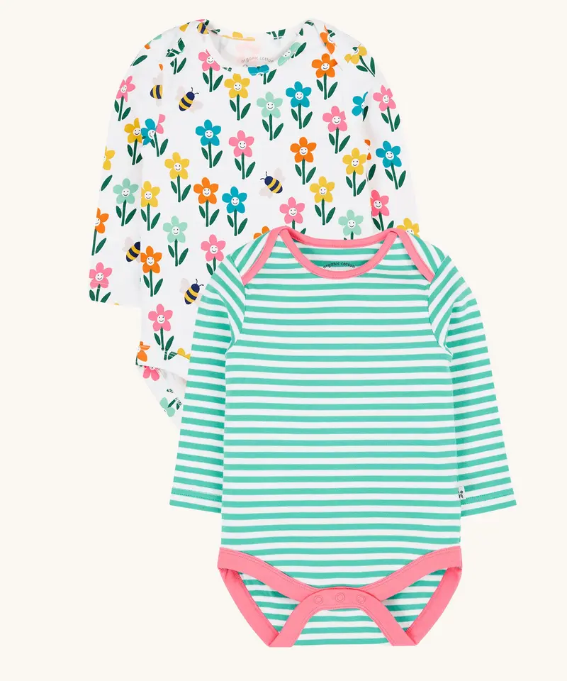Frugi Super Special Body 2 Pack - Fun Flowers 1