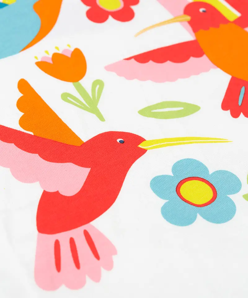 Frugi Tamar Raglan T-Shirt - Soft White / Hummingbird 2