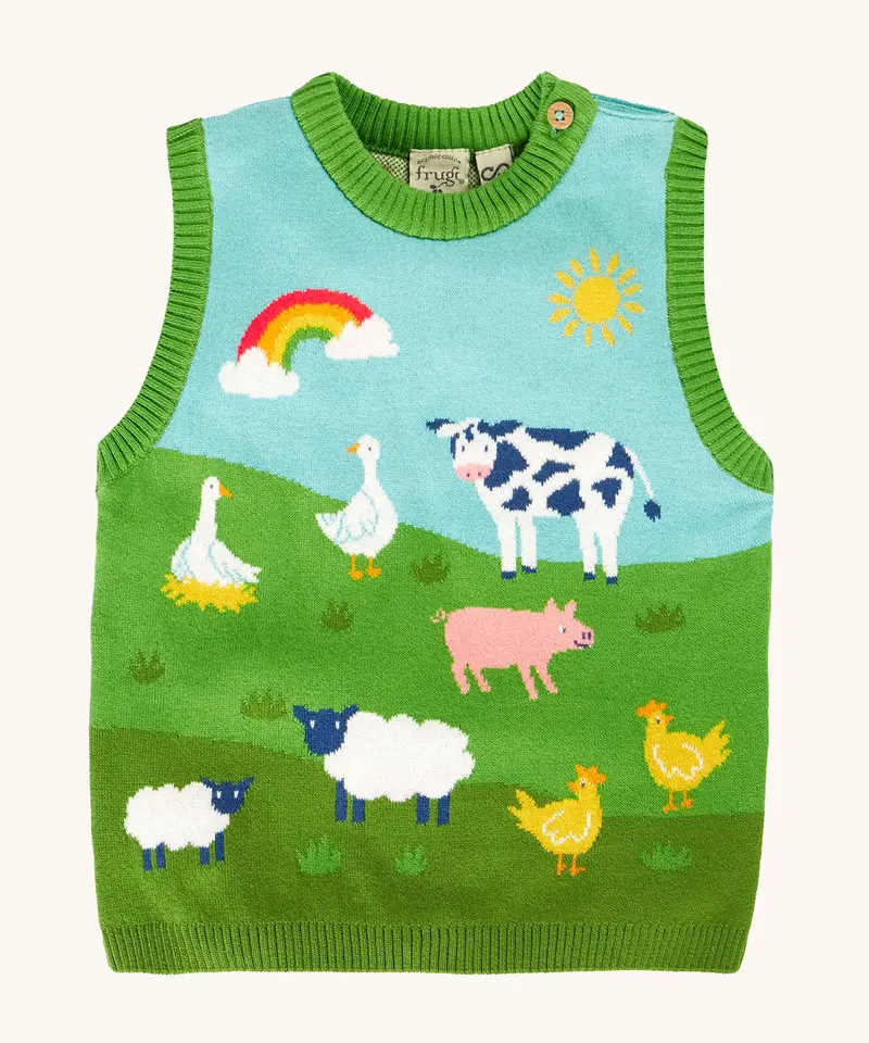 Frugi Tavi Knitted Tank Top - Farmyard 1