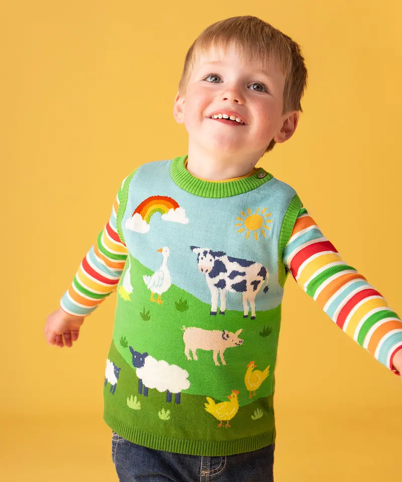 Frugi Tavi Knitted Tank Top - Farmyard 2