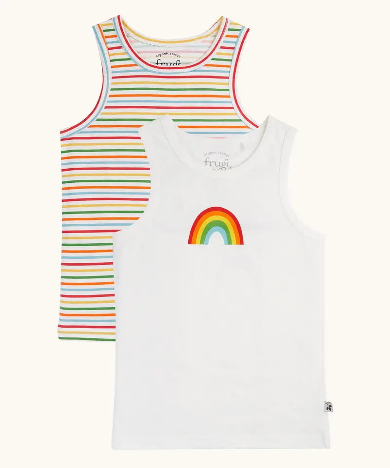 Frugi Varlie Vest 2 Pack - Rainbow 1