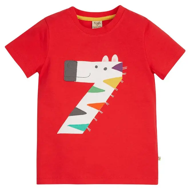 Frugi Zebra Magic Number T-Shirt 7-8 Years 1