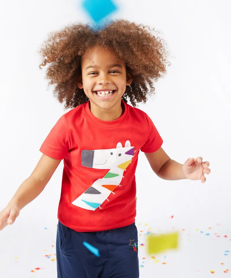 Frugi Zebra Magic Number T-Shirt 7-8 Years 2