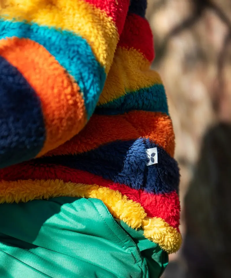 Frugi Zipped Ted Fleece Jacket - Autumn Stripe 3