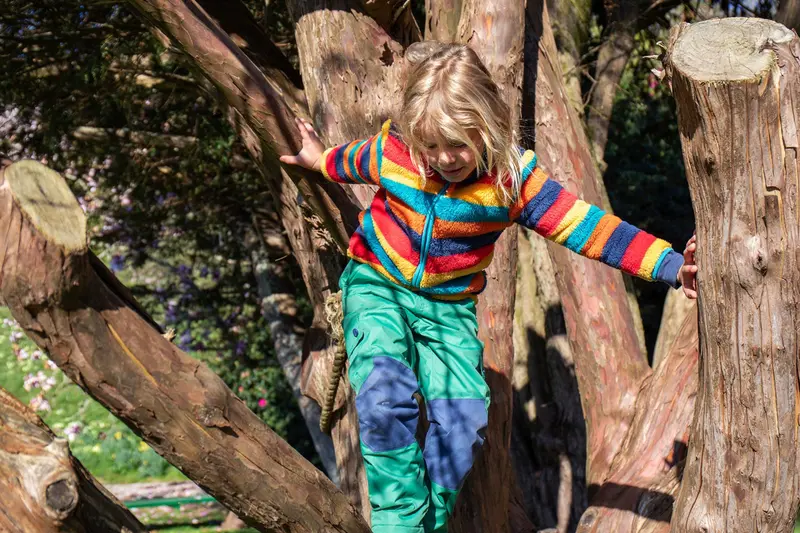 Frugi Zipped Ted Fleece Jacket - Autumn Stripe 6