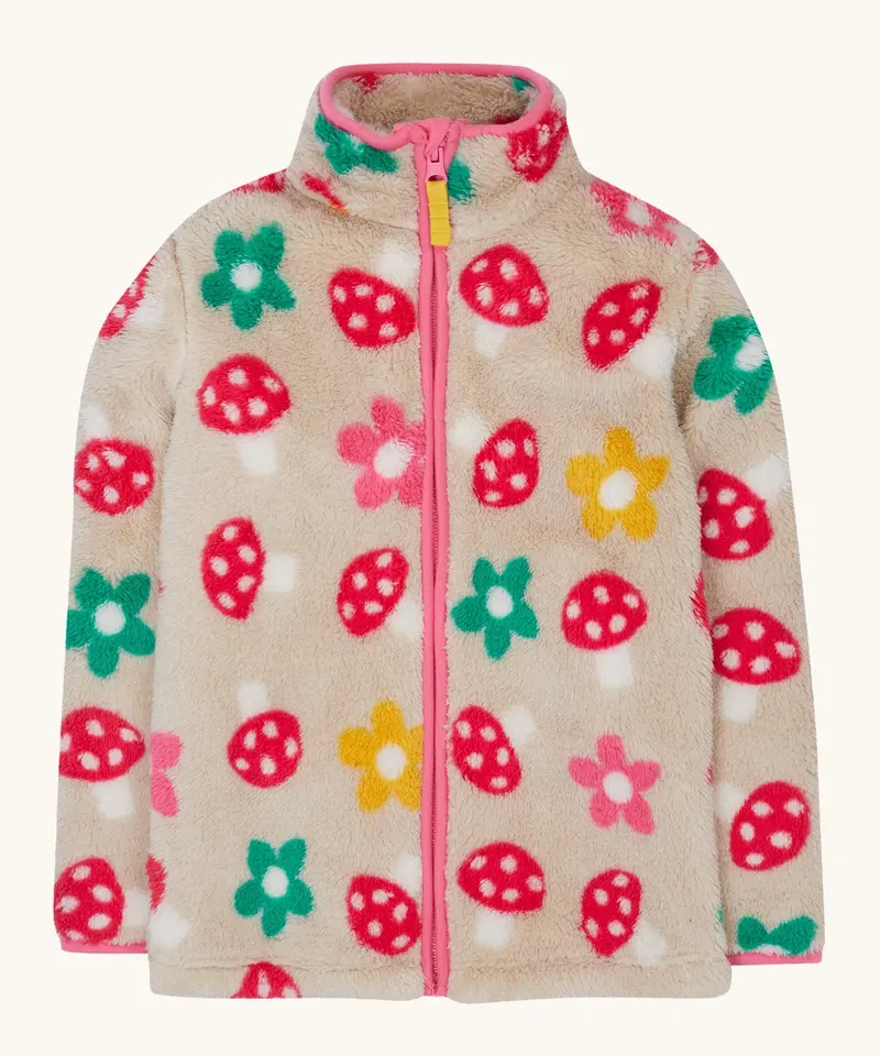 Frugi Zipped Ted Fleece Jacket - Mushroom Field 1