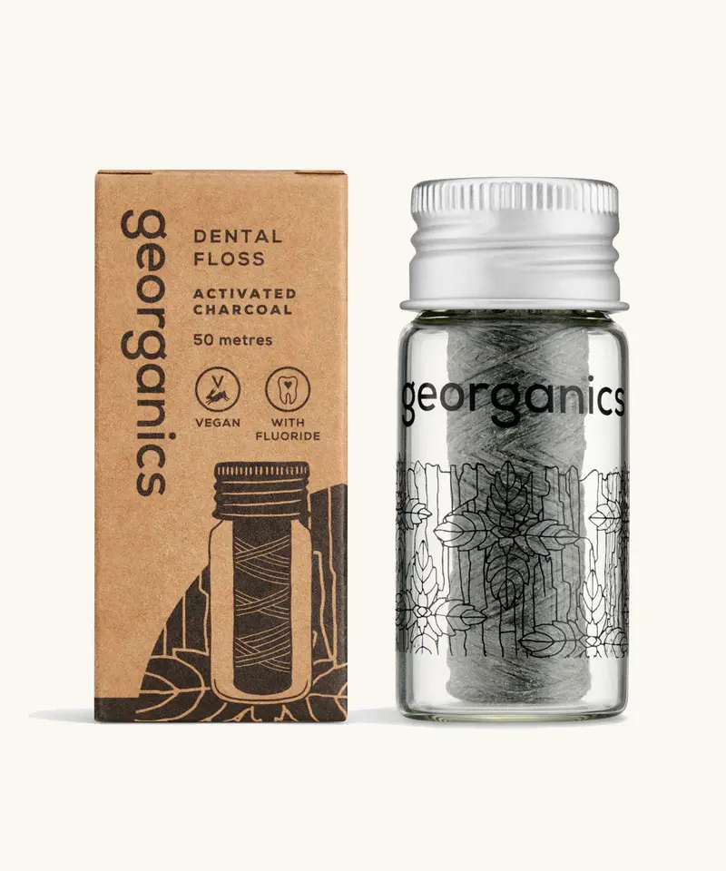 Georganics Fluoride Dental Floss - Activated Charcoal 1
