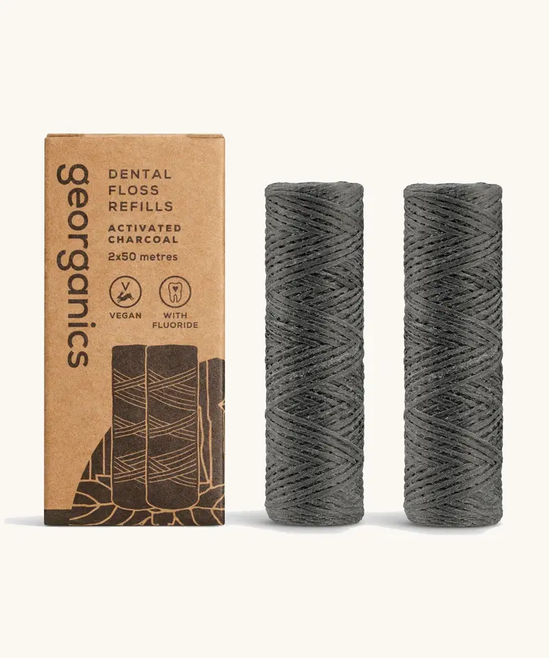 Georganics Fluoride Dental Floss Refill - Activated Charcoal 1