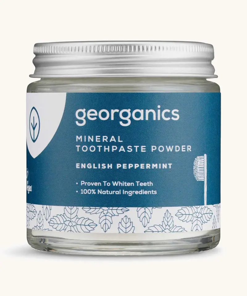 Georganics Natural Tooth Whitening Powder - English Peppermint 1