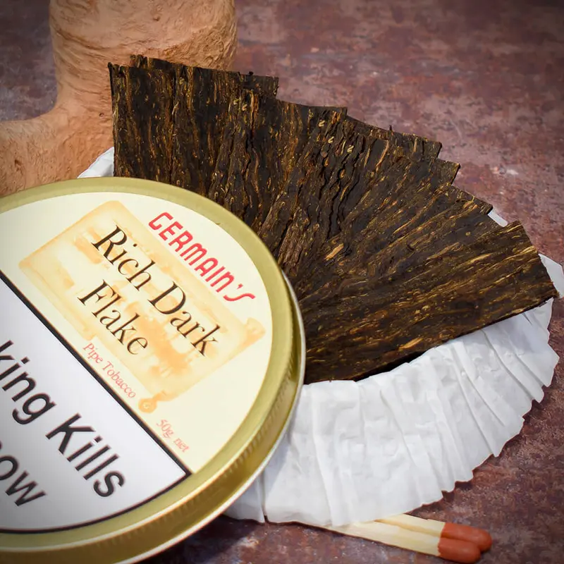 Germains Rdf Rich Dark Flake Pipe Tobacco - 50G Tin 1
