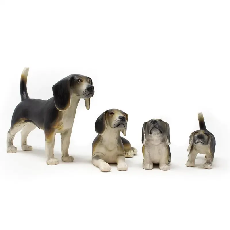 Green Rubber Toys Beagle Dog Family - 4 Pack 1
