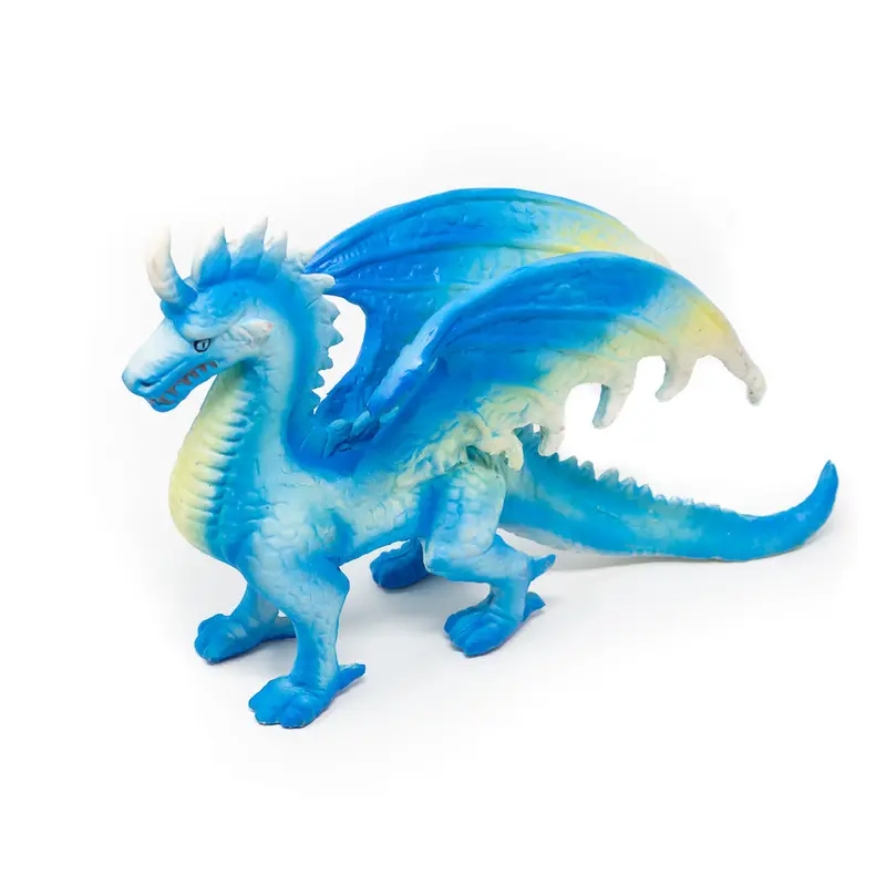 Green Rubber Toys Dragon - Blue 2