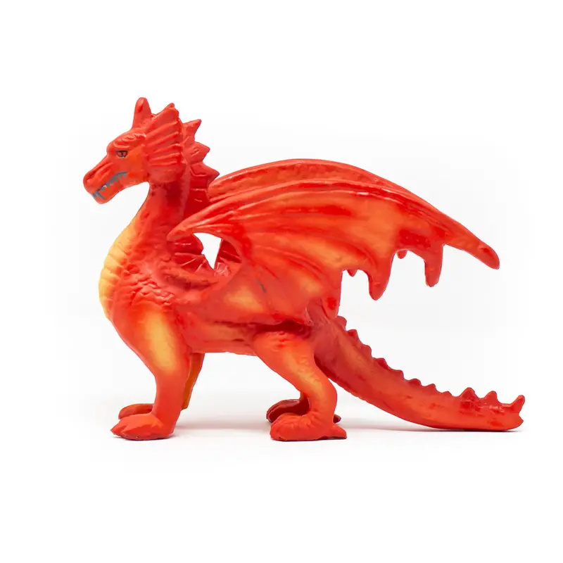 Green Rubber Toys Dragon - Red 1