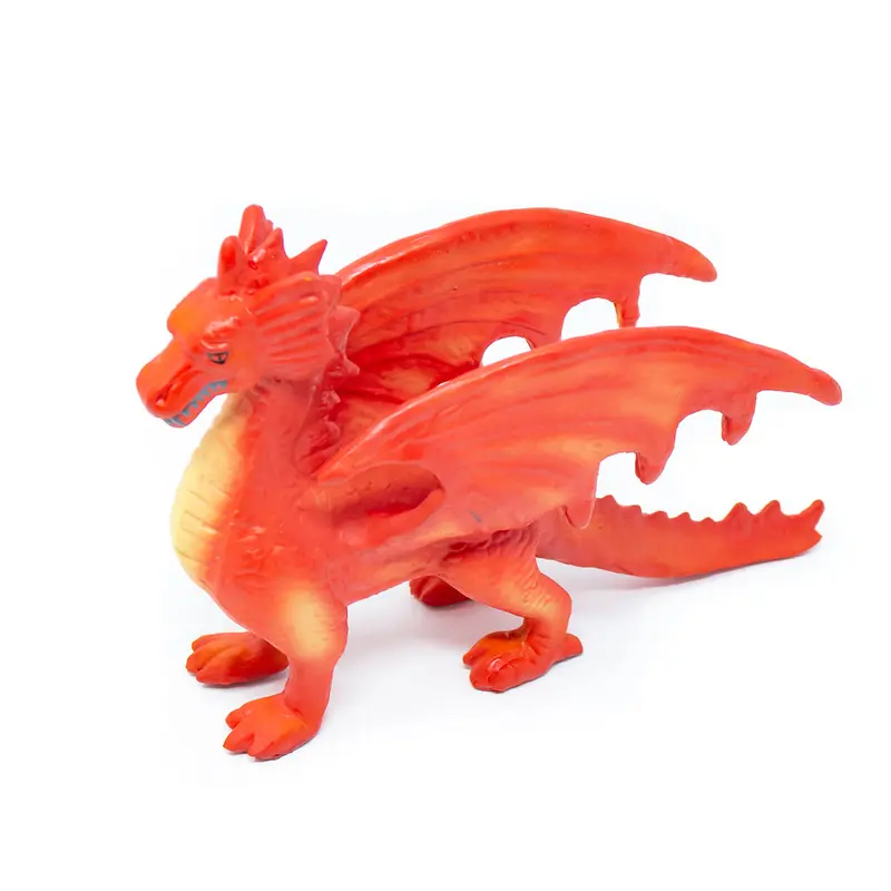 Green Rubber Toys Dragon - Red 2