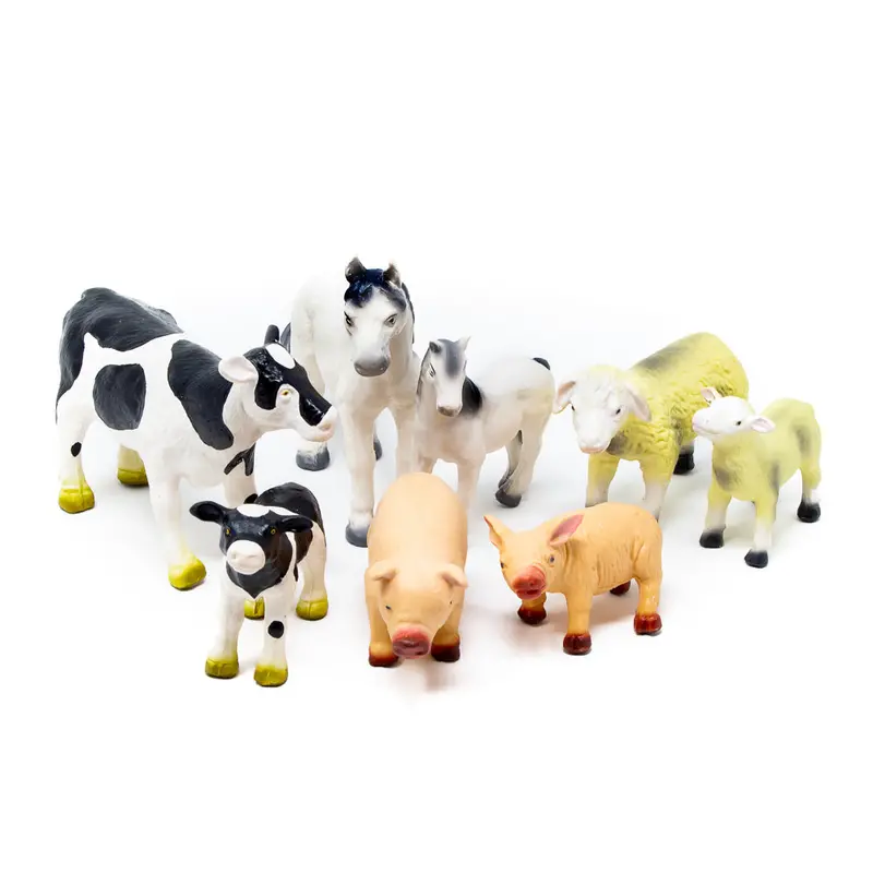 Green Rubber Toys Farm Animals Set 1