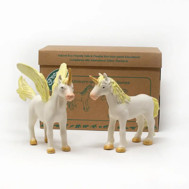 Green Rubber Toys Gold Unicorn & Pegasus - 2 Pack 2