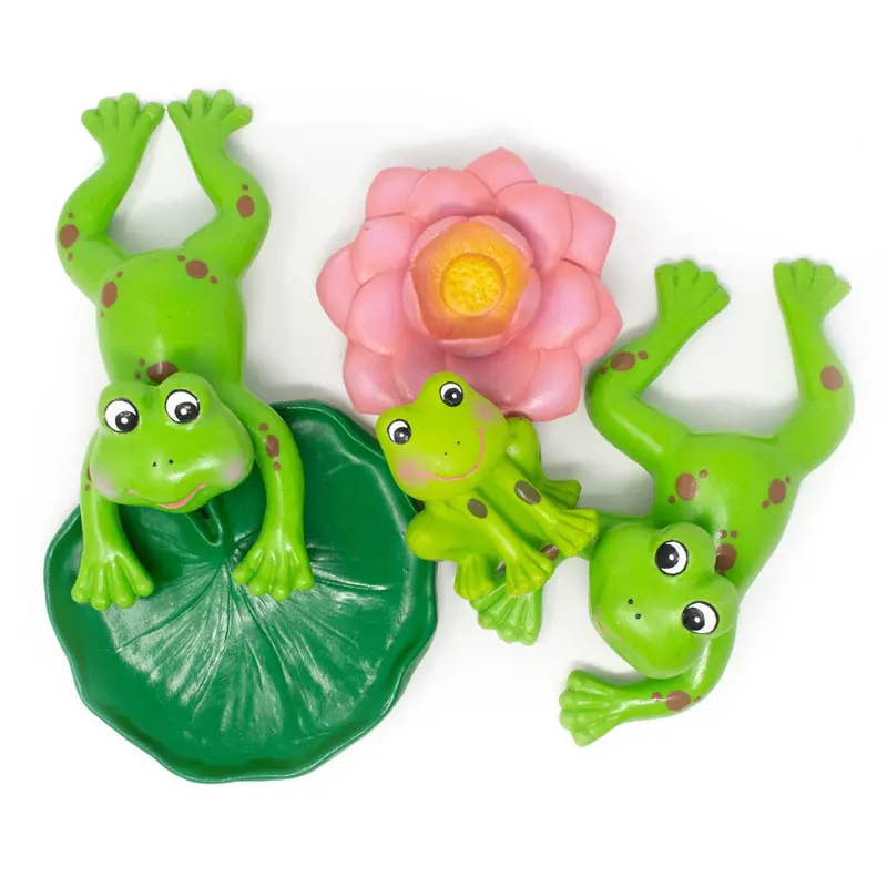 Green Rubber Toys Green Frog Family - 5 Pack 1