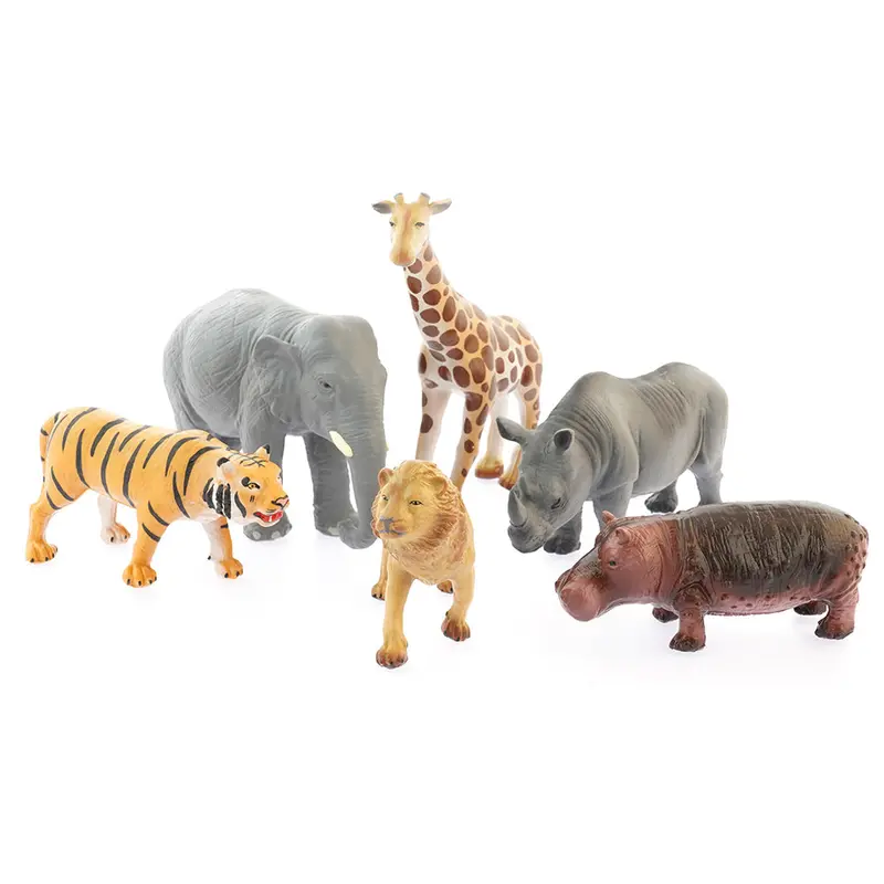 Green Rubber Toys Jungle Animals Set 1