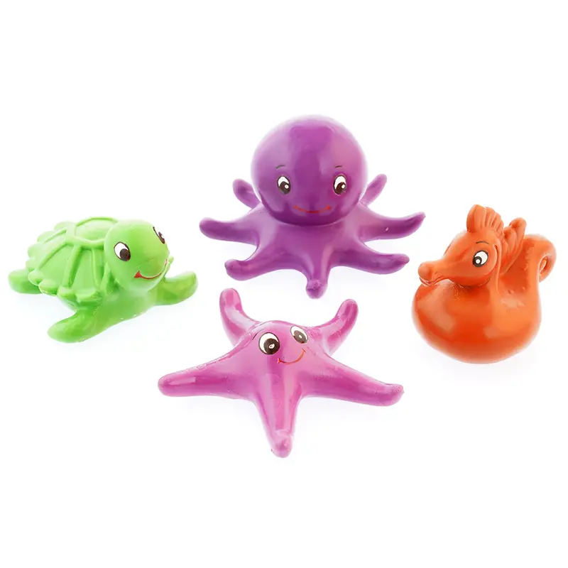 Green Rubber Toys Sea Friends Bath Toy Set 1