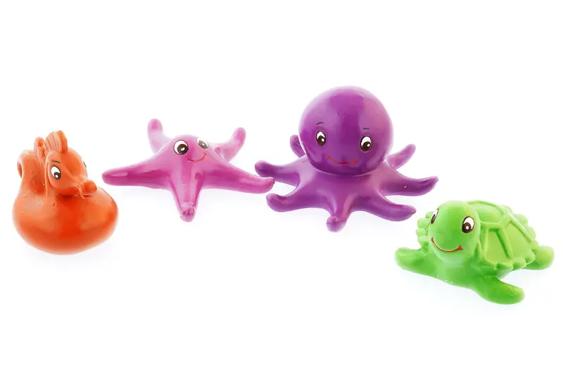 Green Rubber Toys Sea Friends Bath Toy Set 2