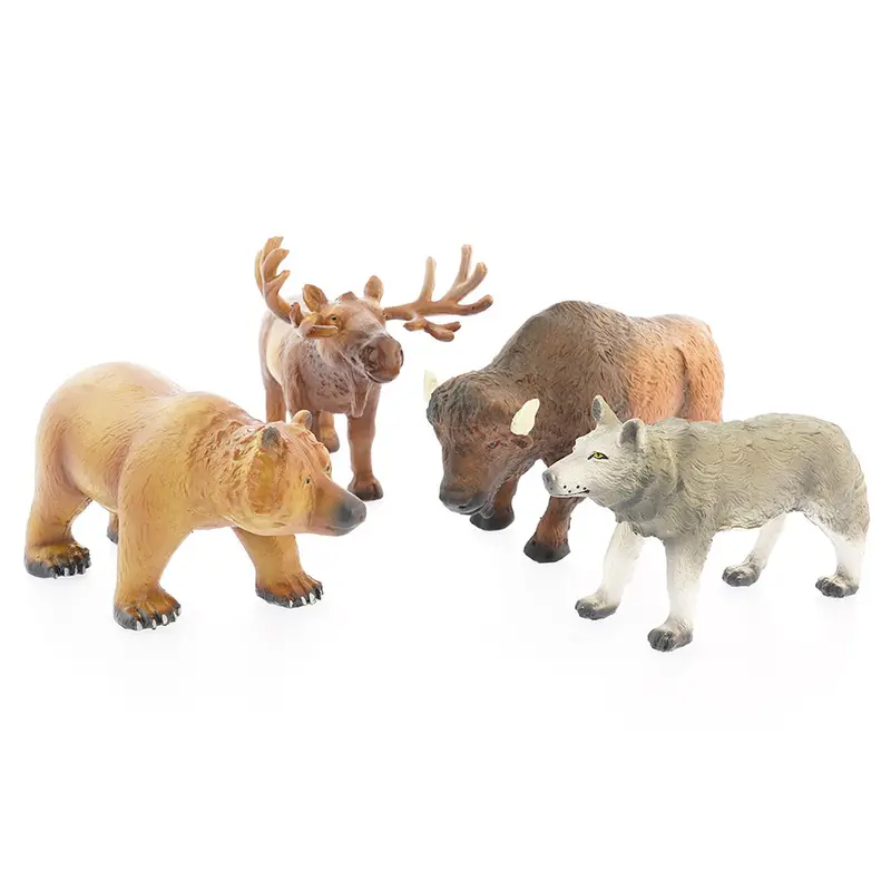 Green Rubber Toys Wild Northern Animals Set 1
