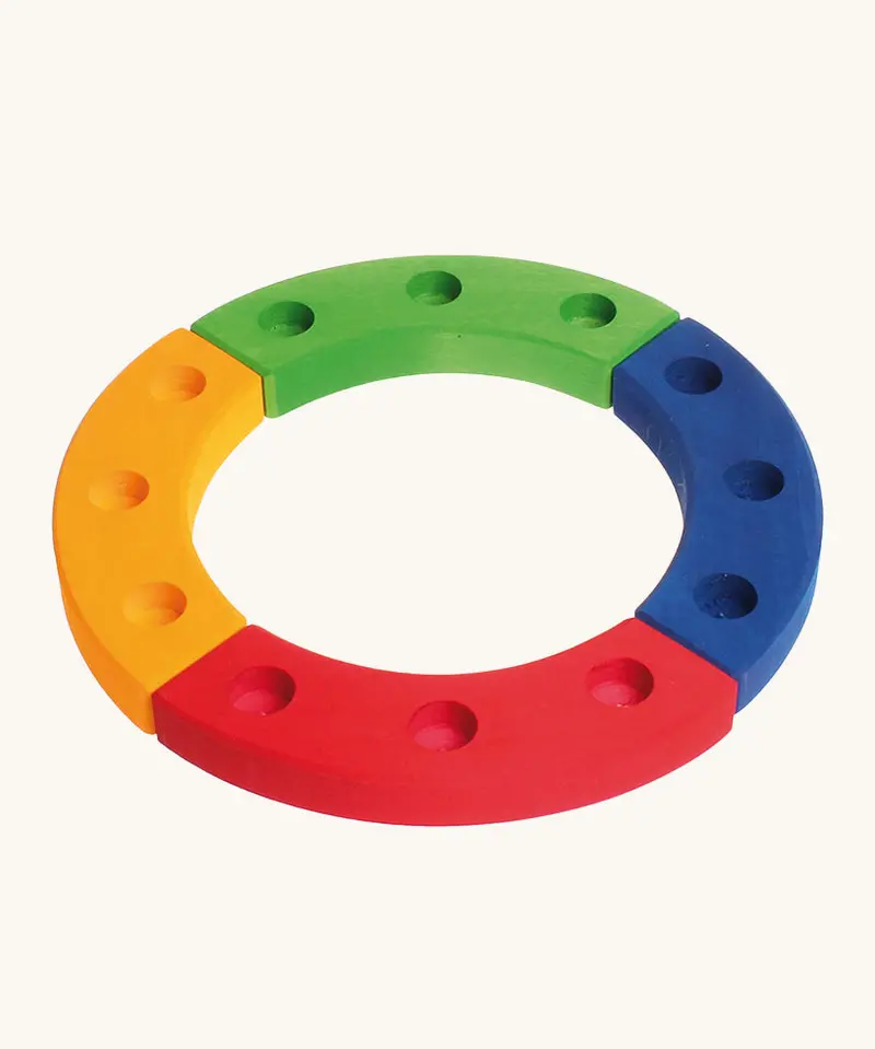 Grimm's 12-Hole Coloured Wooden Ring 1