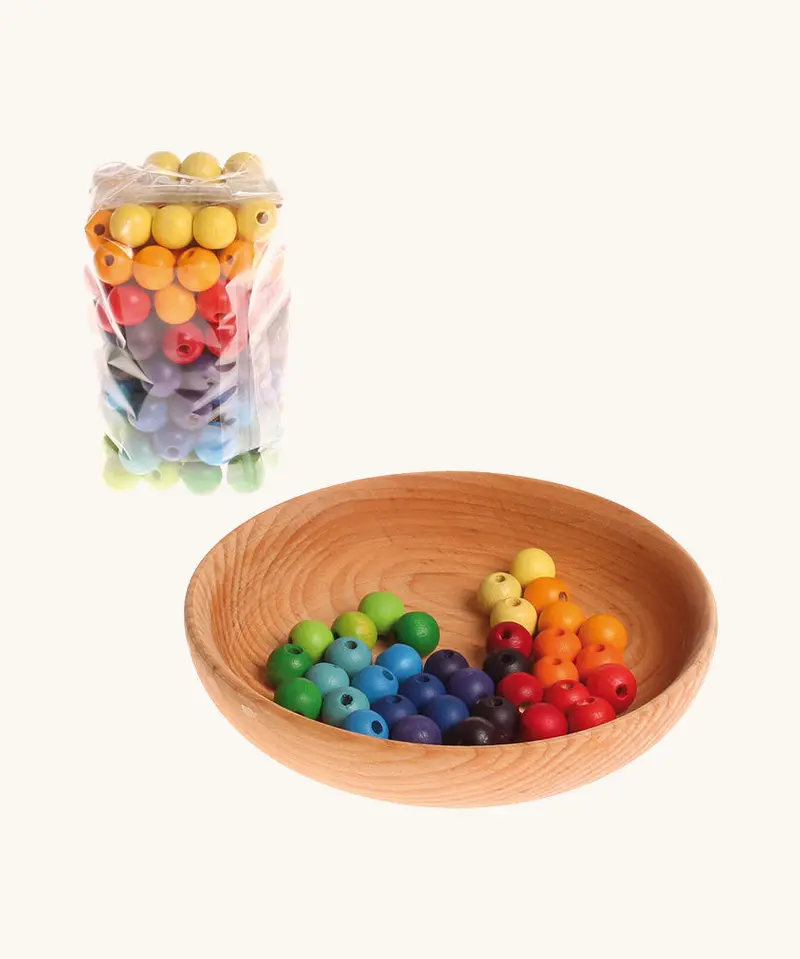Grimm's 120 Small Coloured Beads 12Mm 1