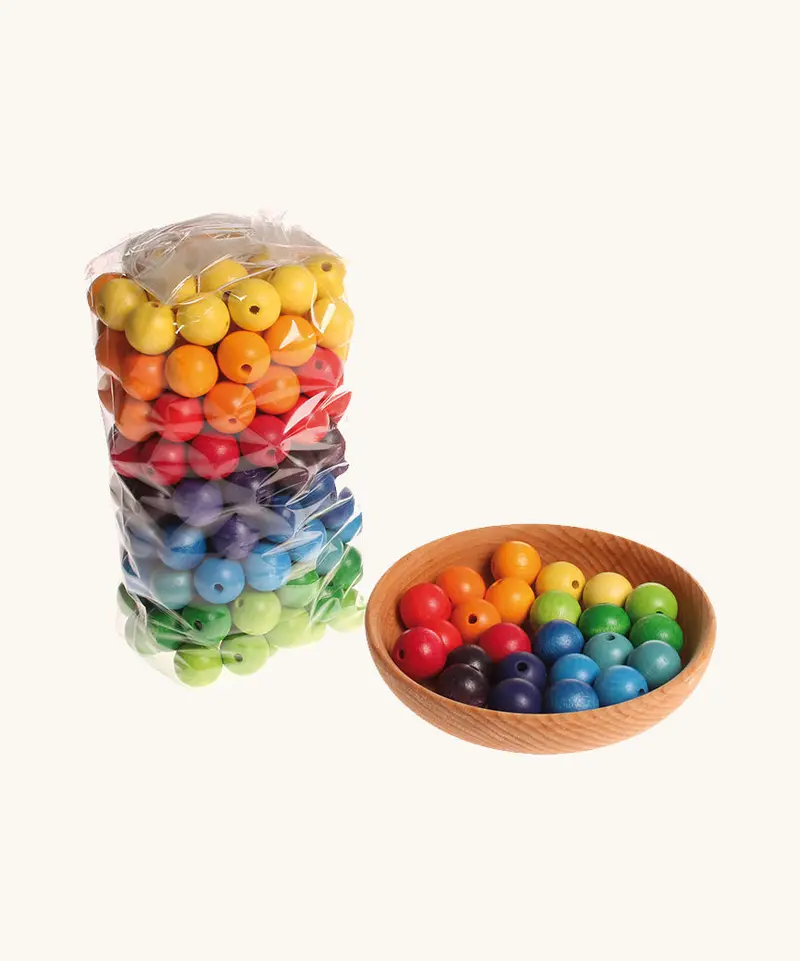 Grimm's 180 Coloured Beads 20Mm 2