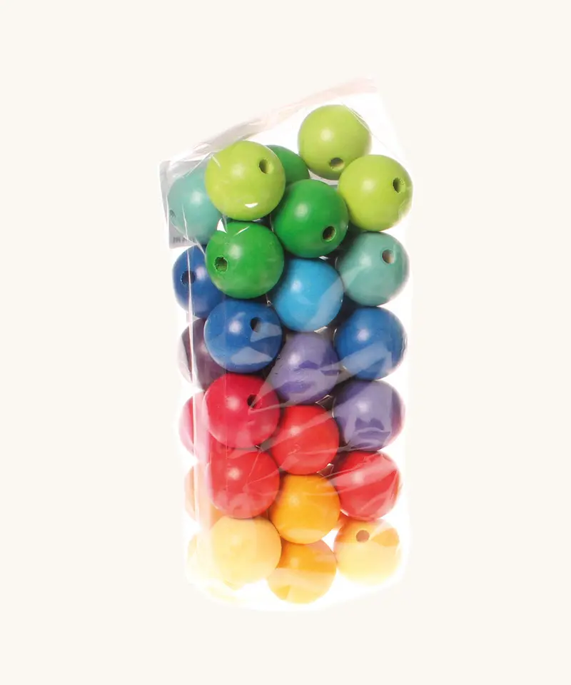 Grimm's 36 Coloured Beads 30Mm 1