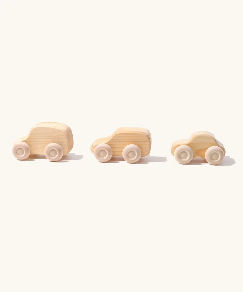 Grimm's 6 Natural Wooden Cars 1